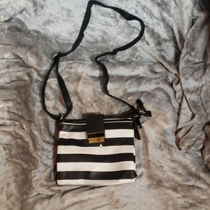 Black and white cross body or shoulder purse
